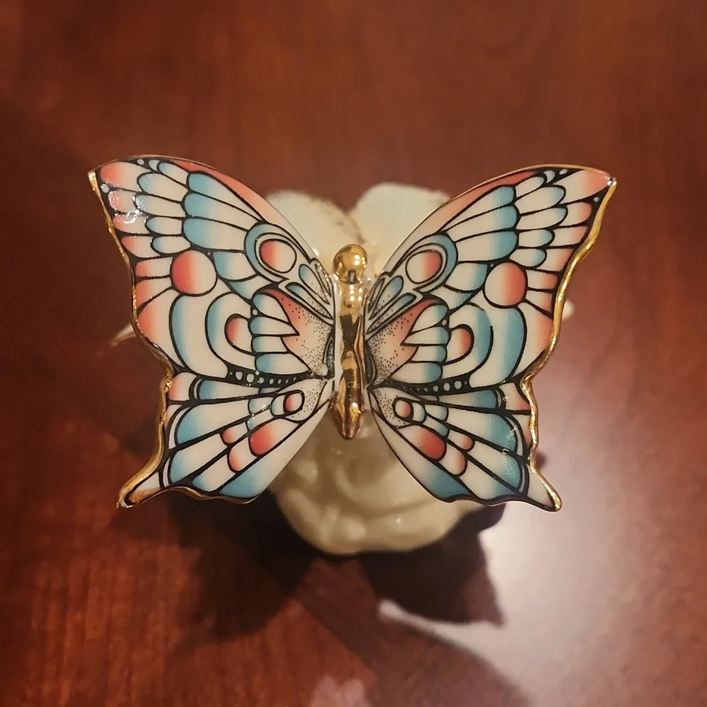 Lenox Butterfly and Flower Figurine with Gold Accents - Picture 3 of 6